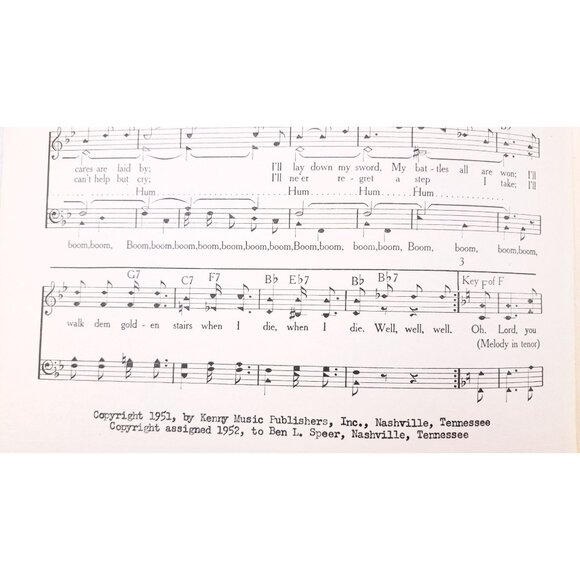 Vintage I'll Walk Dem Golden Stairs Sheet Music 1952 Holt Plant City WPLA 910 - Picture 3 of 4